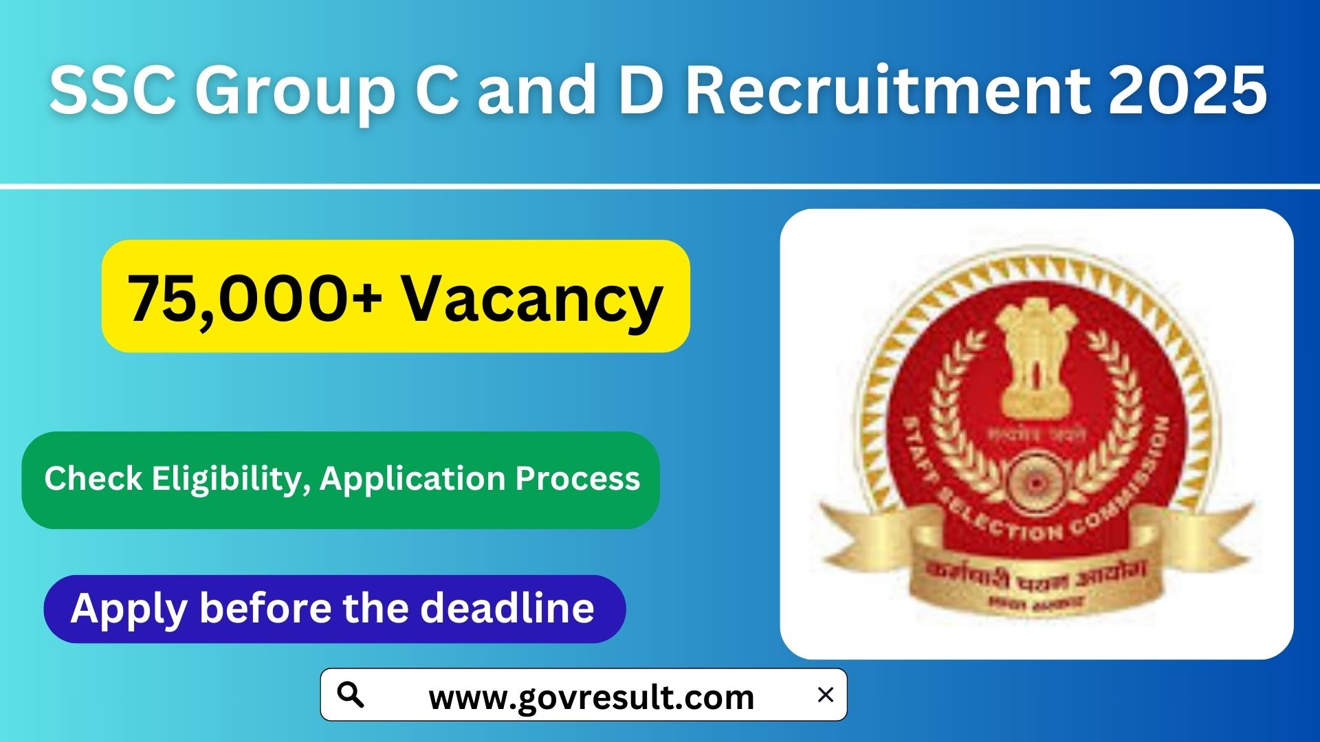 SSC Group C and D Recruitment 2025: Notification, Eligibility, Apply Online, and More