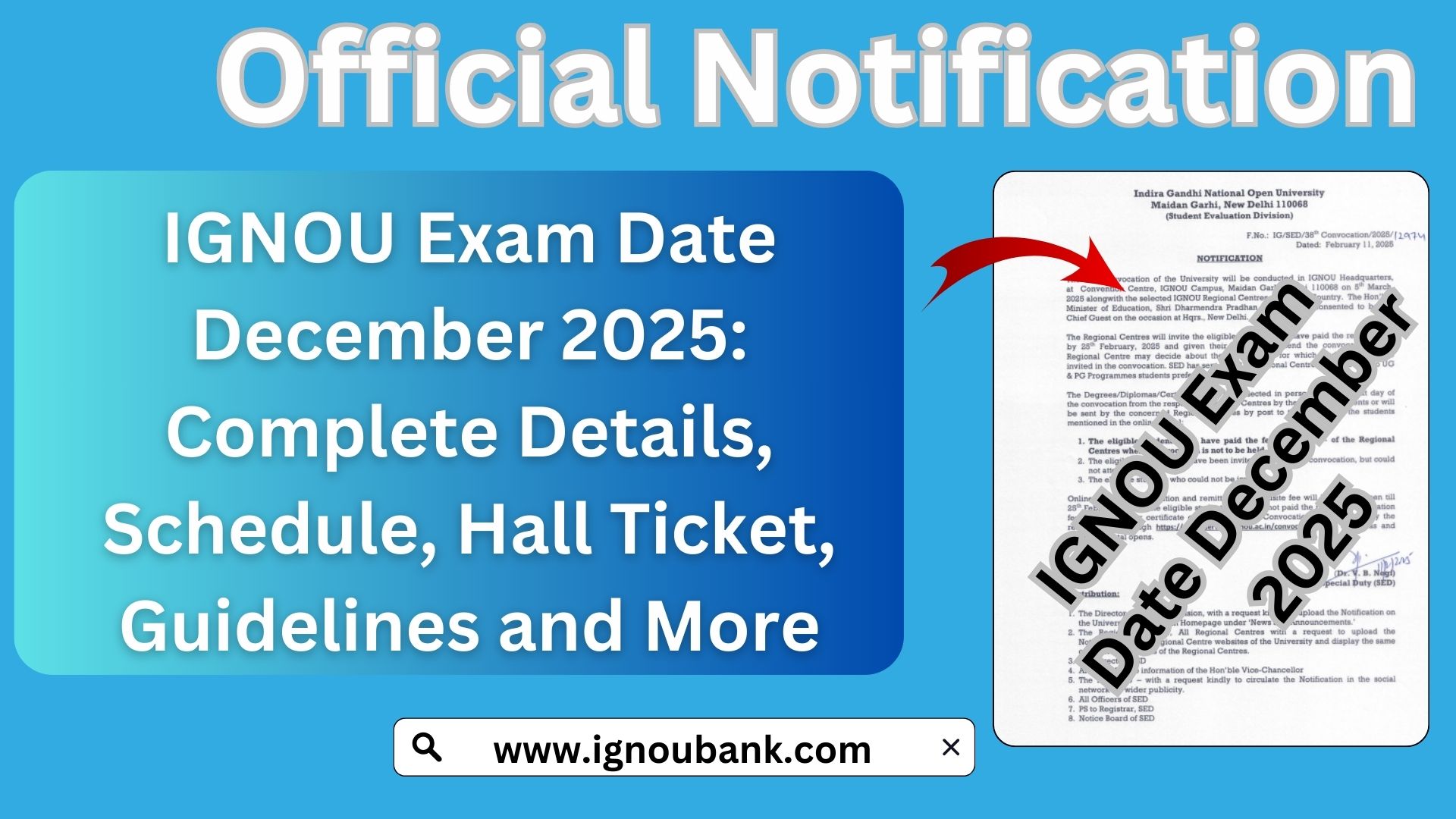 IGNOU Exam Date December 2025: Complete Details, Schedule, Hall Ticket, Guidelines and More